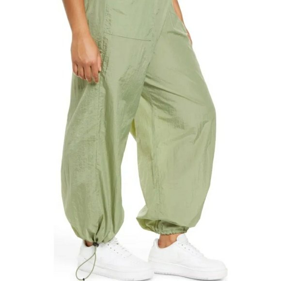 Wayf 98 Clarissa Olive Green Jogger Nylon Swishy Pants 2X - Picture 4 of 16